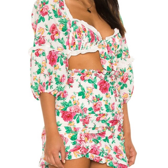 FOR LOVE AND LEMONS IMOGI CROP TOP AND SKIRT SIZE XS - Picture 4 of 7